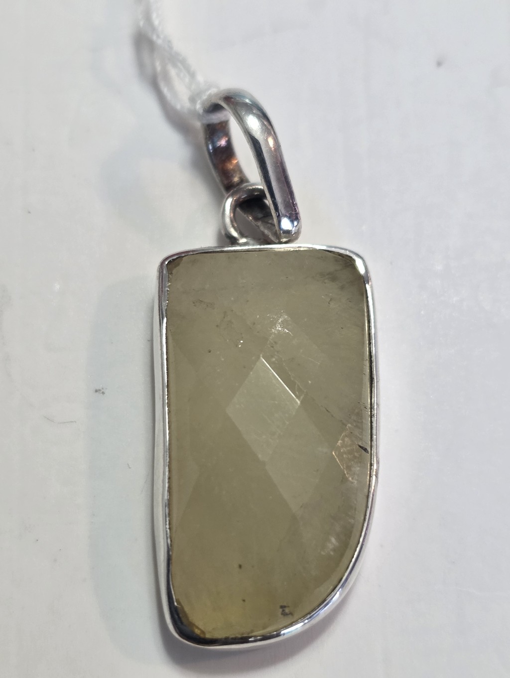 Sterling Silver Pale Green Gemstone Pendant